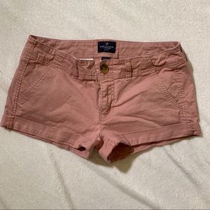 AE Salmon Khaki Stretch Midi Short